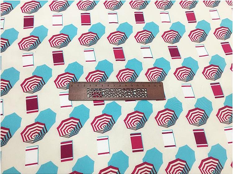 BABXIN - 17 Momme Octagon Pattern Print Wide Silk Crepe de Chine Fabric - 136cm wide by the Yard