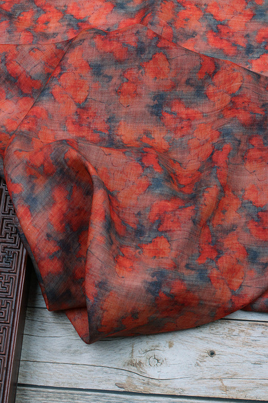 Red Ink printed 42-count ramie fabric #Color_Red Ink