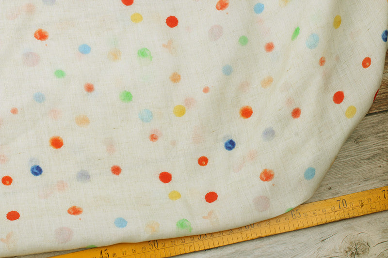 Ivory Confetti printed 42-count ramie fabric #Color_Ivory Confetti
