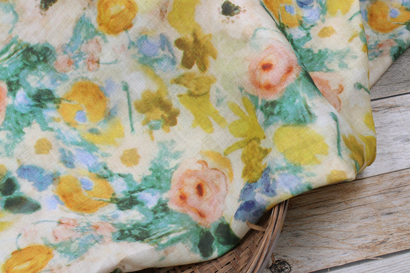 Pastel Watercolor printed 42-count ramie fabric #Color_Pastel Watercolor