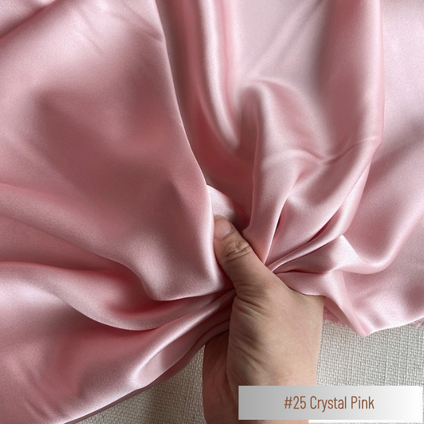 Color 25 - Crystal Pink - 19 Momme 100% Mulberry Silk Satin