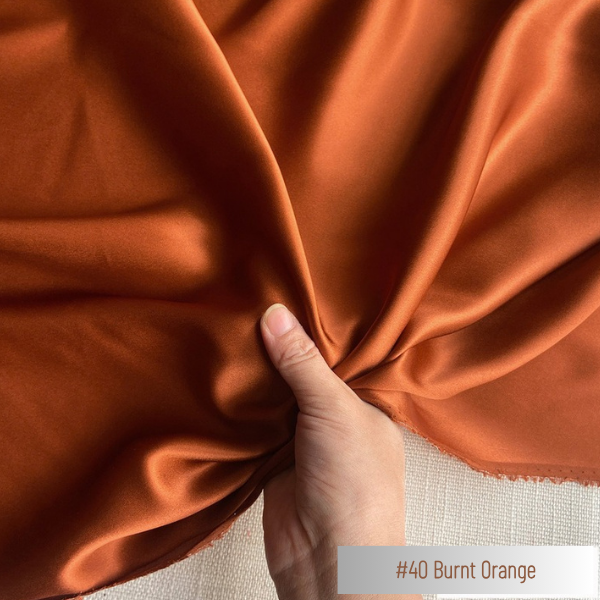 Color 40 - Burnt Orange - 19 Momme 100% Mulberry Silk Satin