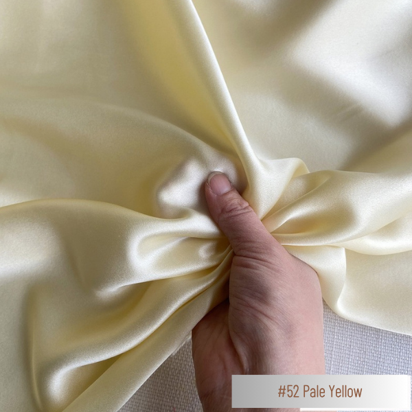 Color 52 - Pale Yellow - 19 Momme 100% Mulberry Silk Satin