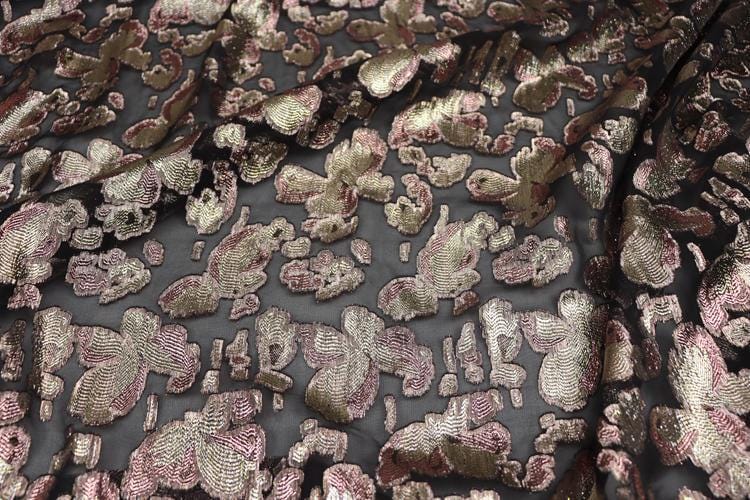 JFHHDH - 15 Momme Golden Thread Weave Silk Georgette Fabric - 140cm wide by the Yard