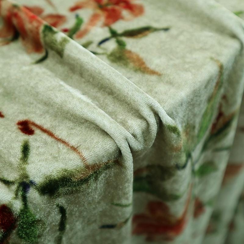 ZSRJZT - 55 Momme Light Green Background with Oleander Flower PatternPrinted Mulberry Silk Velvet Fabric - 140cm wide by the Yard