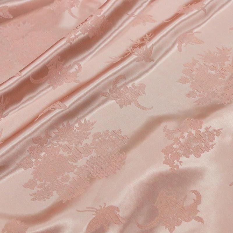 SUILU - 28 Momme Handmade Embossed Guanle Crepe Jacquard Stretch Silk Satin Fabric - 138cm wide by the Yard