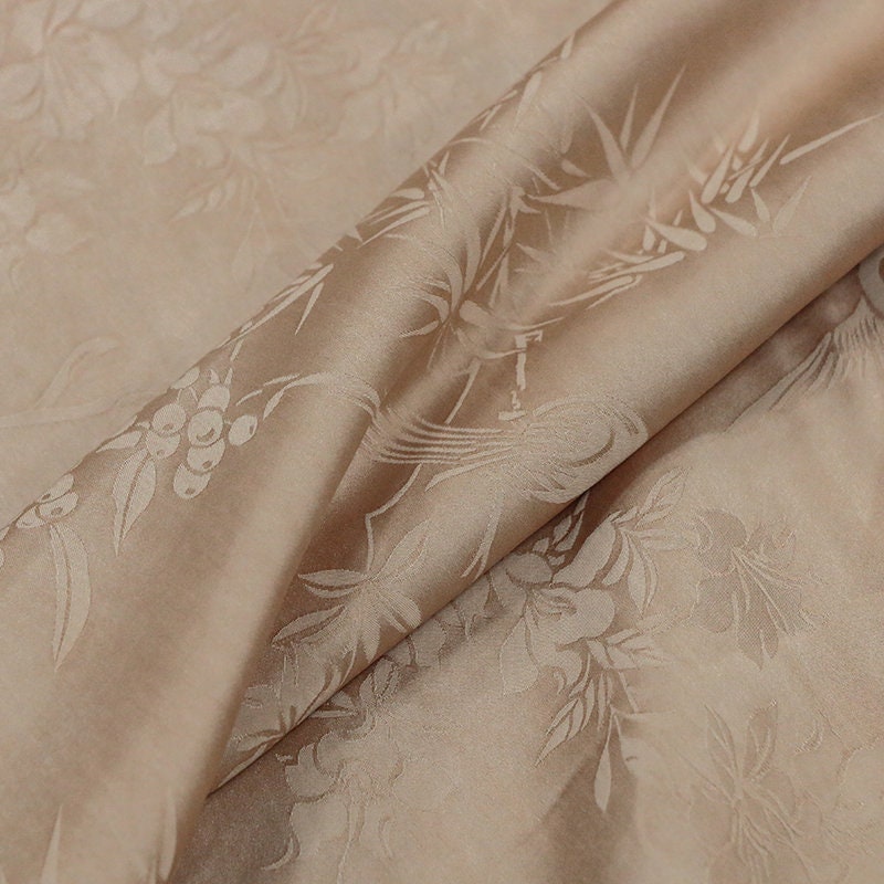 RUINI - Handmade Jacquard Plant Dye Silk Fabric - 130cm wide by the Yard