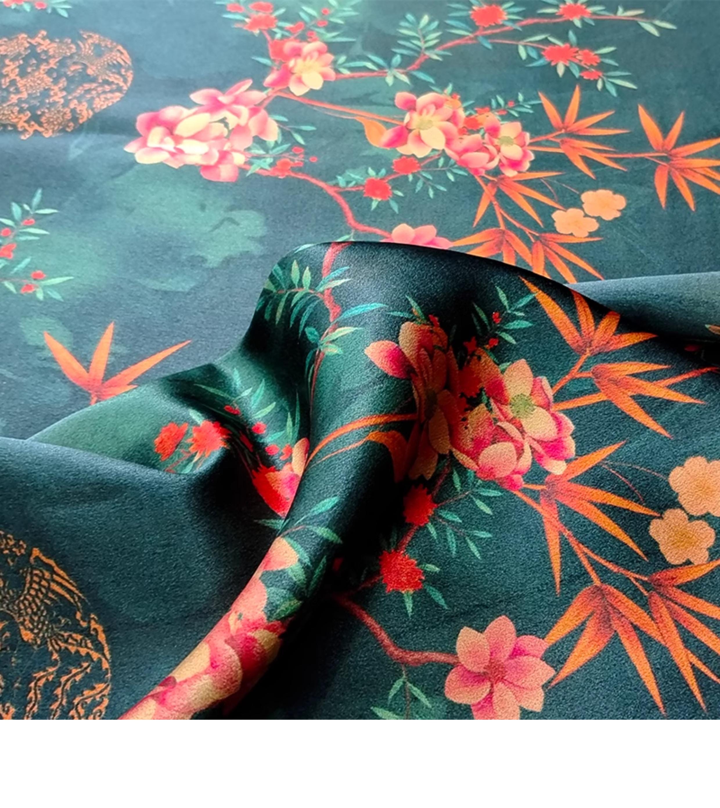 GUYKGY - Handmade 40 Momme Mud Silk Satin Fabric -112cm By the Yard