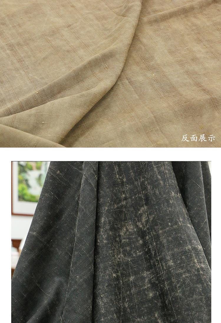 WASHUA - 45 Momme Handmade Old Style Gambiered Ganton Tussah Silk Fabric - 108cm wide by the Yard