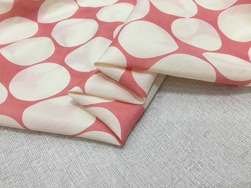 XLSMFY - 12 Momme Silk Cotton Big Dots Blended Fashion Fabric - 138cm wide by the Yard