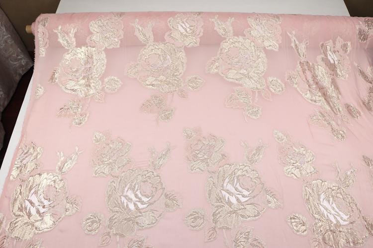 JFHFDH - 14 Momme Golden Thread Weave Silk Georgette Fabric - 140cm wide by the Yard