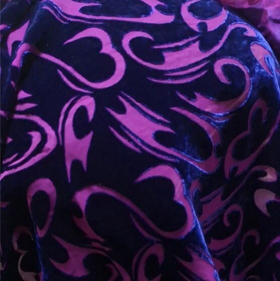 ON SALE - Burnout Polyester Velvet Fabric 110cm wide - 2.5 meters