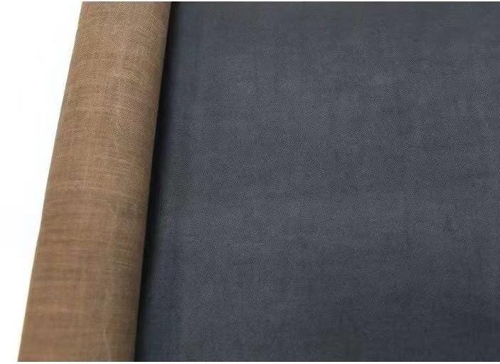 OSYMXTQ - 40 Momme ZEN Style Black and Brown Plant Dyed Handmade Mud Linen - 140cm wide by the Yard