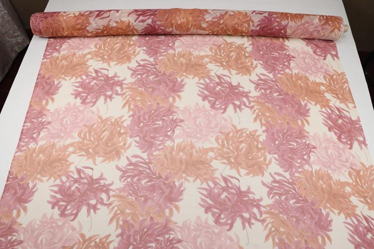 JFHHUD - 8 Momme Floral Print Silk Georgette Fabric - 140cm wide by the Yard