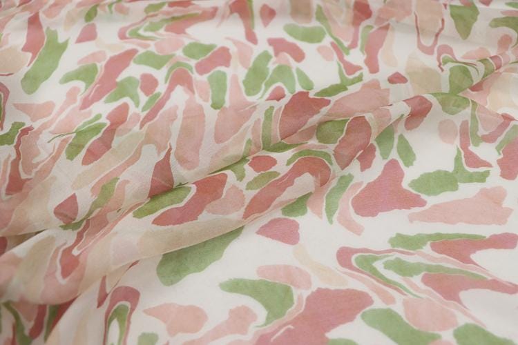 BUGZYI - 8 Momme Fresh Unique Irregular Print Silk Georgette Fabric - 130cm wide by the Yard