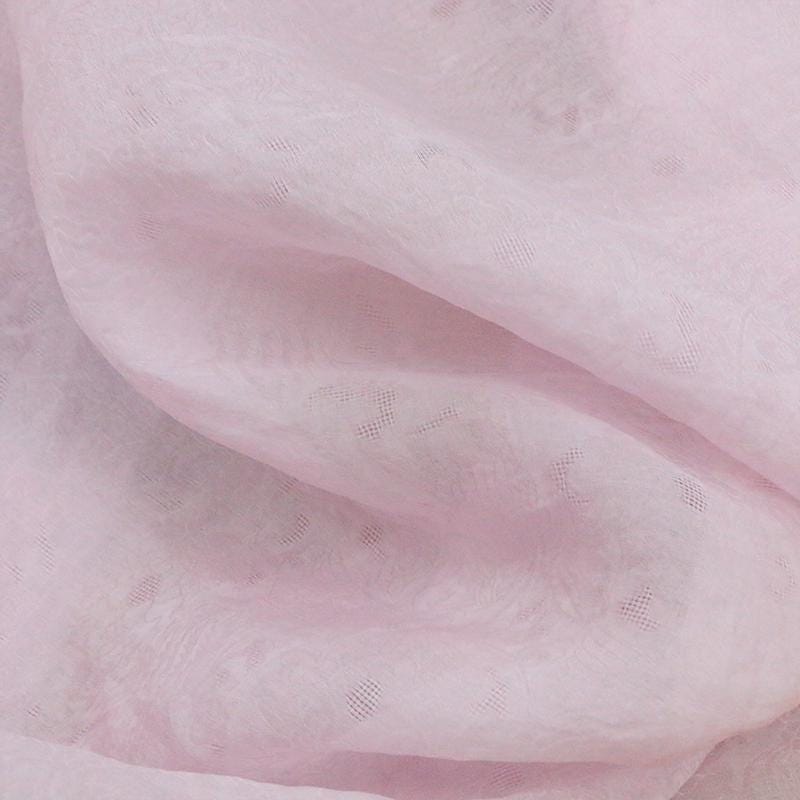 YANFEN - 16 Momme Vintage Style Dirty Dyed Sakura Powder Jacquard Crepe Satin Silk Fabric - 130cm wide by the Yard