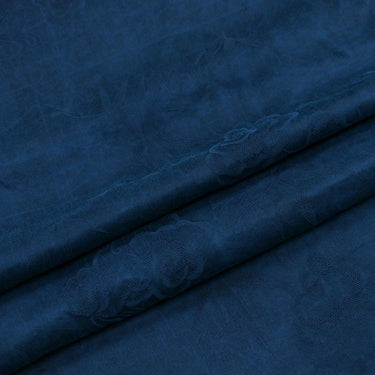 LZGLXY - 21 Momme Royal Blue Handmade Jacquard Plain Satin Plant Dye Mud Silk Fabric, 110cm by the Yard
