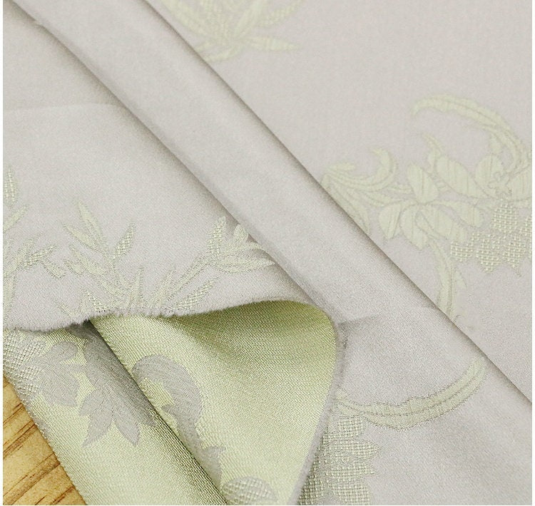 QIAHUI - Handmade Embossed Guanle Crepe Jacquard Stretch Two-Tone Heterochromatic Silk Fabric - 138cm wide by the Yard