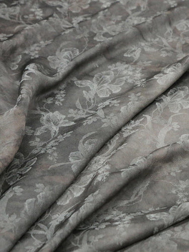 LXZOU - 19 Momme Eco Friendly Plant Dye Jacquard Nostalgic Color Silk Crepe Silk Blend Rayon Fabric - 133cm wide by the Yard