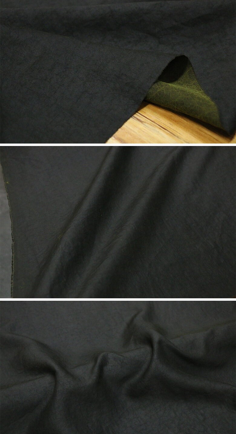 LVGUIW - Green Grass Cracks 25 Momme Handmade Plant Dye Mud Silk Fabric, 110cm by the Yard