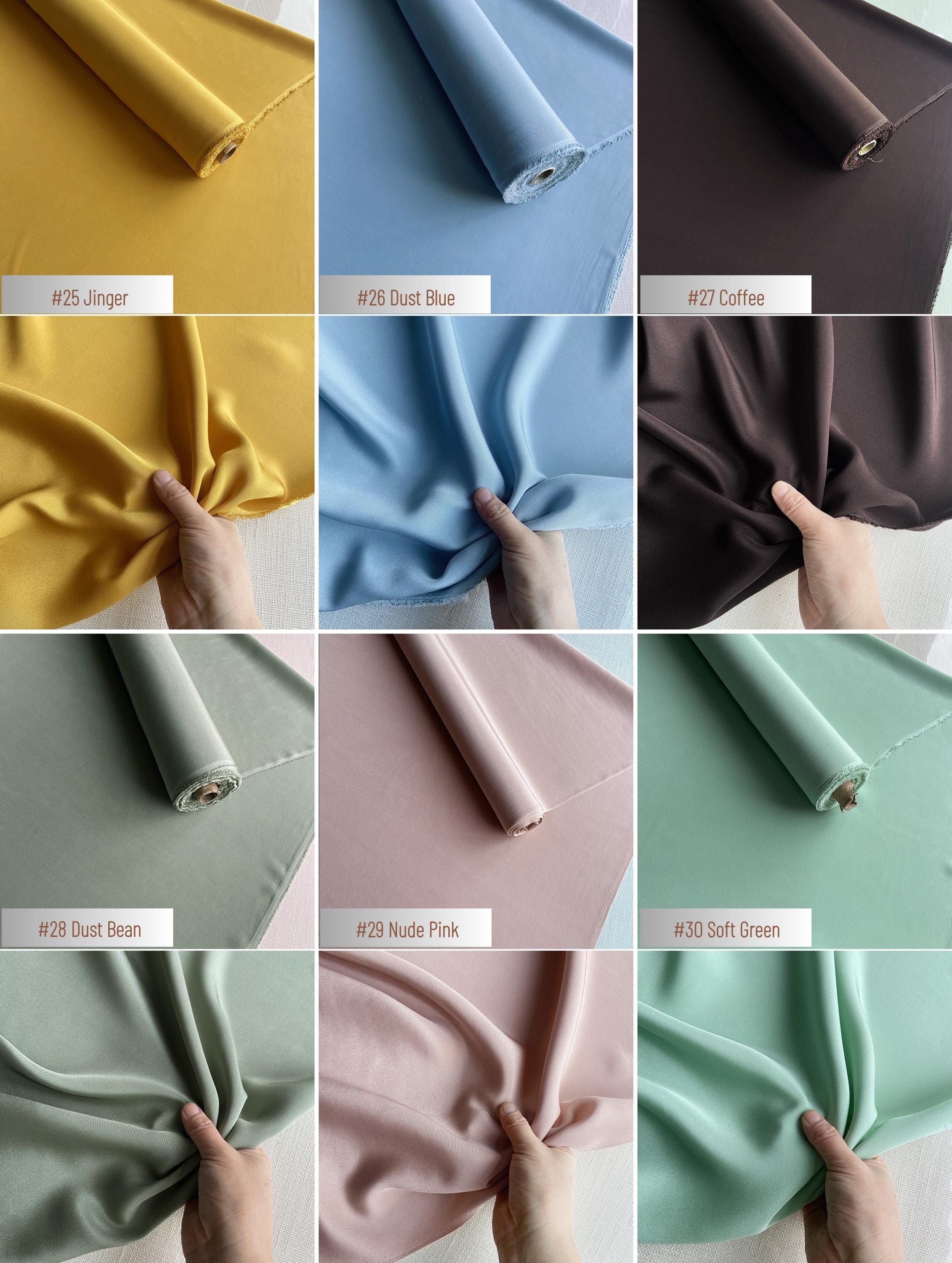 Heavy 30 Momme Silk Crepe de Chine Fabric – 45" Wide, 43 Colors, 100% Mulberry Silk
