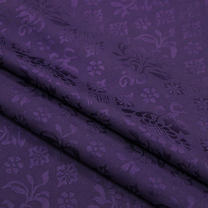 HLMFKS - Handmade 19 Momme HUALUO Jacquard Mud Silk Fabric (Openwork texture) - 110cm by the Yard