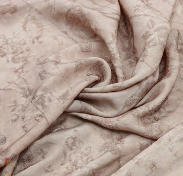 ZFENH - Handmade Dirty Pink Jacquard Gambiered Ganton Tussah Silk Fabric By the Yard