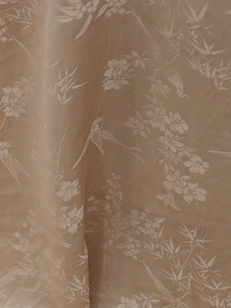 RUINI - Handmade Jacquard Plant Dye Silk Fabric - 130cm wide by the Yard