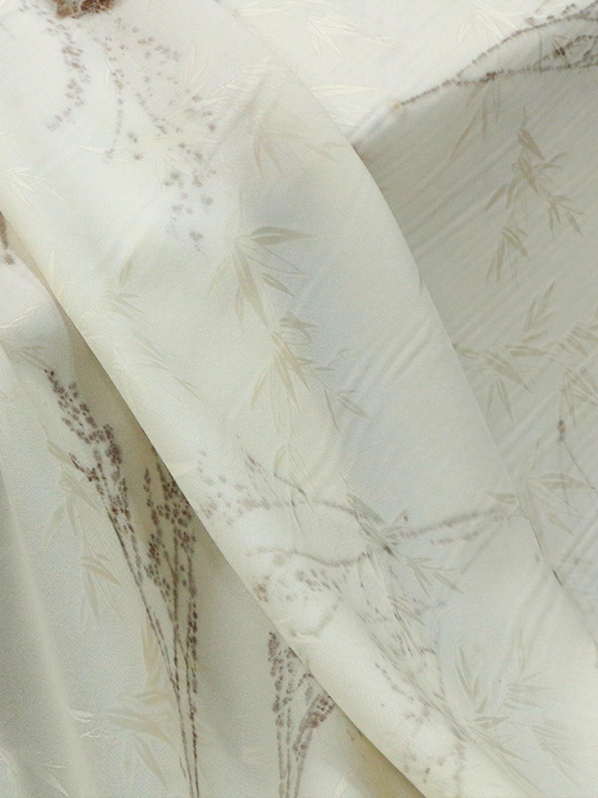 TURXCU - 19 Momme Handmade Jacquard Plant Dye Branch Pattern Jacquard Perforated Silk Fabric Silk Rayon Blend - 128cm wide by the Yard