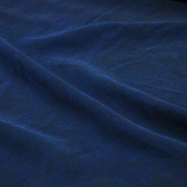 KLEIN - Blue 22 Momme Cracks Handmade Plant Dye Mud Silk Fabric, 110cm by the Yard