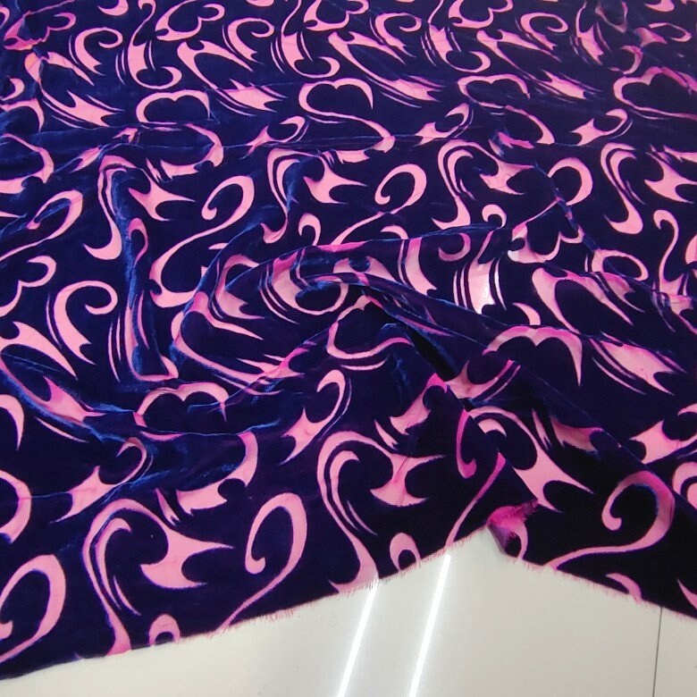 ON SALE - Burnout Polyester Velvet Fabric 110cm wide - 2.5 meters