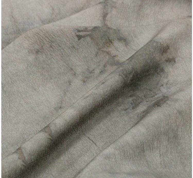 ZUSZAR - 16 Momme Eco Friendly Plant Dye Jacquard Tussah Silk Old Material Retro Color Fabric - 93cm wide by the Yard