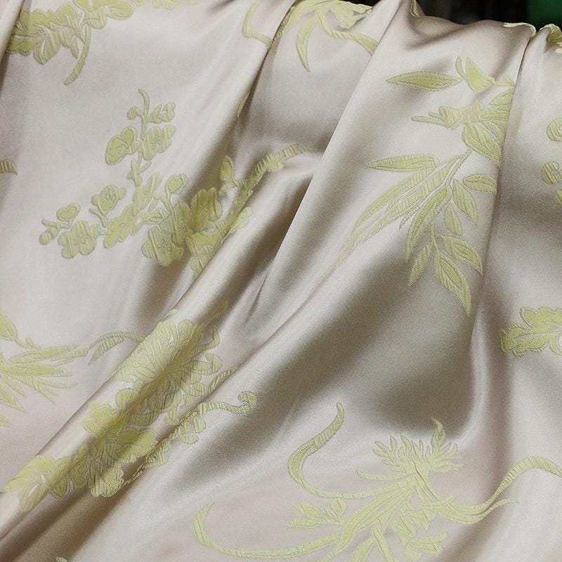 DKFENO - 23 Momme Jacquard Guanle Crepe Silk Fabric - 138cm wide by the Yard