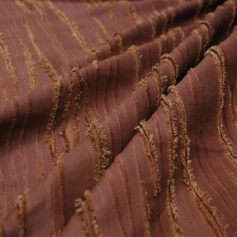 HONGLIANG - Handmade Plant Dye HongYunSha Special Cut Flower Silk Linen Fabric - By the Yard