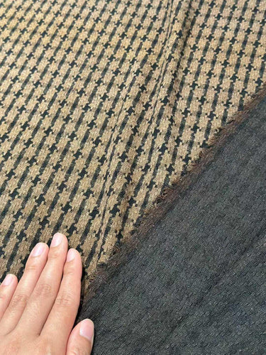 QIANOGE - 60 Momme 100% Tussah Slub Mud Silk Fabric, Coffee and Brown,100cm wide by the Yard