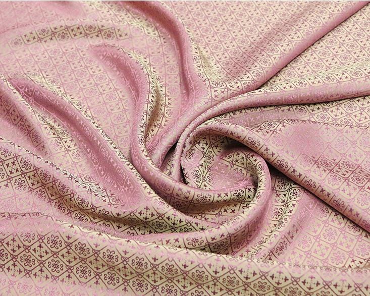 BINBEN - 24 Momme Handmade Pink Sangbo Satin Mulberry Silk Fabric - 135cm wide by the Yard