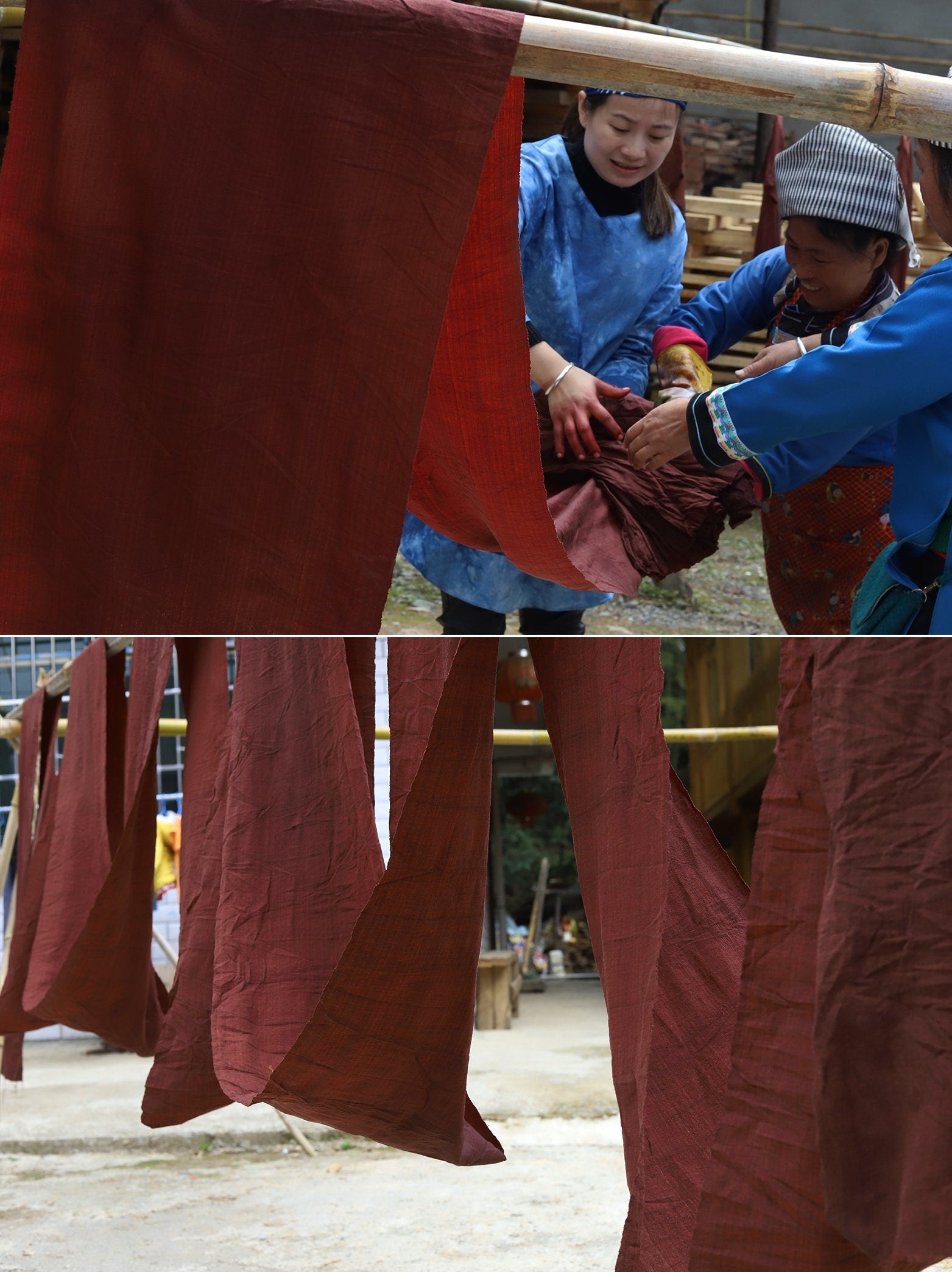 Eco-Friendly Traditional Chinese Plant Dye Fabric/Earth Color Cotton Fabric By the Yard