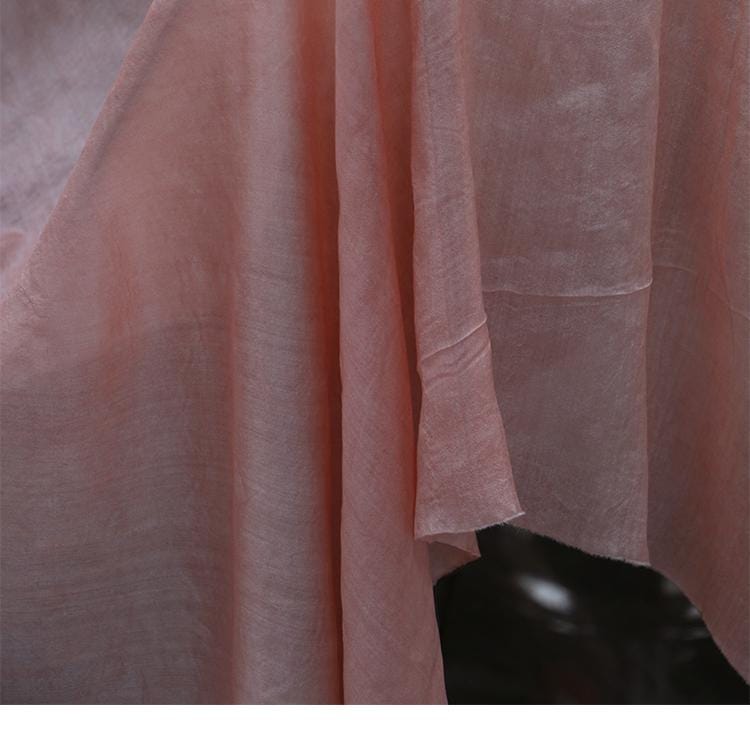 LZZRFE - 12 Momme Vintage Style Dirty Dyed Tussah Silk Sheer Fabric is Designed for High-end Spring/Summer Apparel - 130cm wide by the Yard