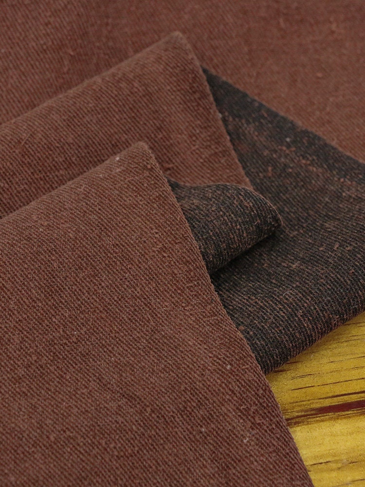 TAIDI - Heavyweight Vintage Mulberry Oil Silk Coarse Cloth Tussah Silk Fragrant Cloud Gauze Fabric - 97cm wide by the Yard