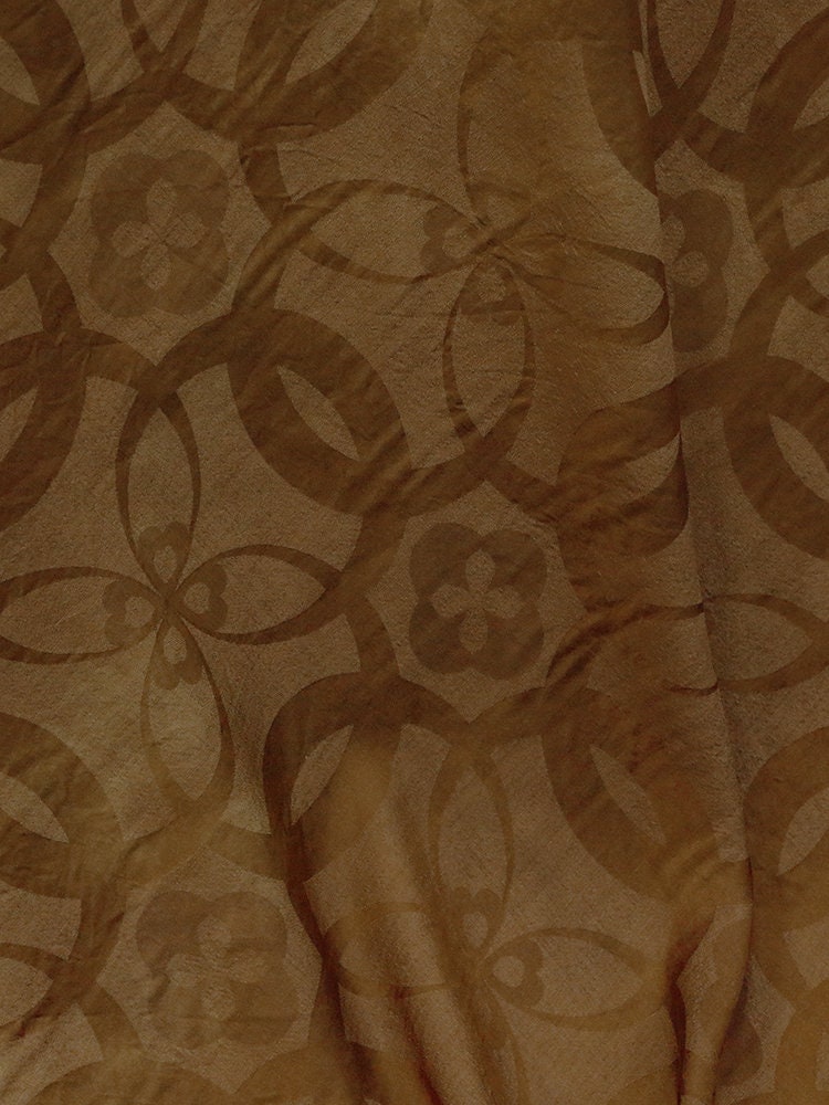 RINGS - Jacquard Handmade Gambiered Ganton Tussah Silk Fabric - 130cm wide By the Yard