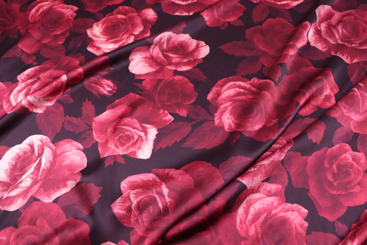 JFHMGU - 16 momme Floral Print Charmeuse Silk Satin Fabric - 140cm wide by the Yard