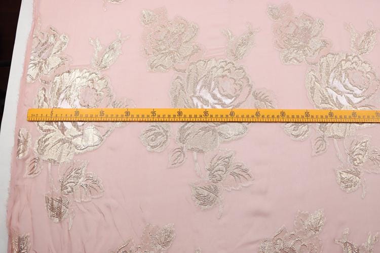 JFHFDH - 14 Momme Golden Thread Weave Silk Georgette Fabric - 140cm wide by the Yard