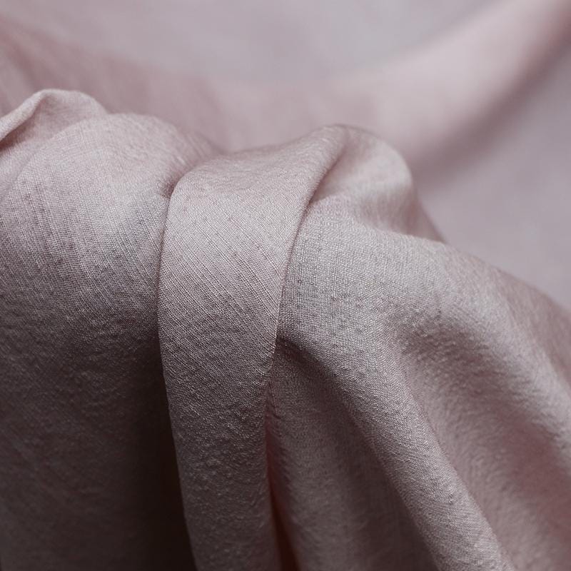 LZZRZZ - 19 Momme Dirty Dyed Light Purple Tussah Silk Fabric with Distressed Style and Textured Finish - 130cm wide by the Yard