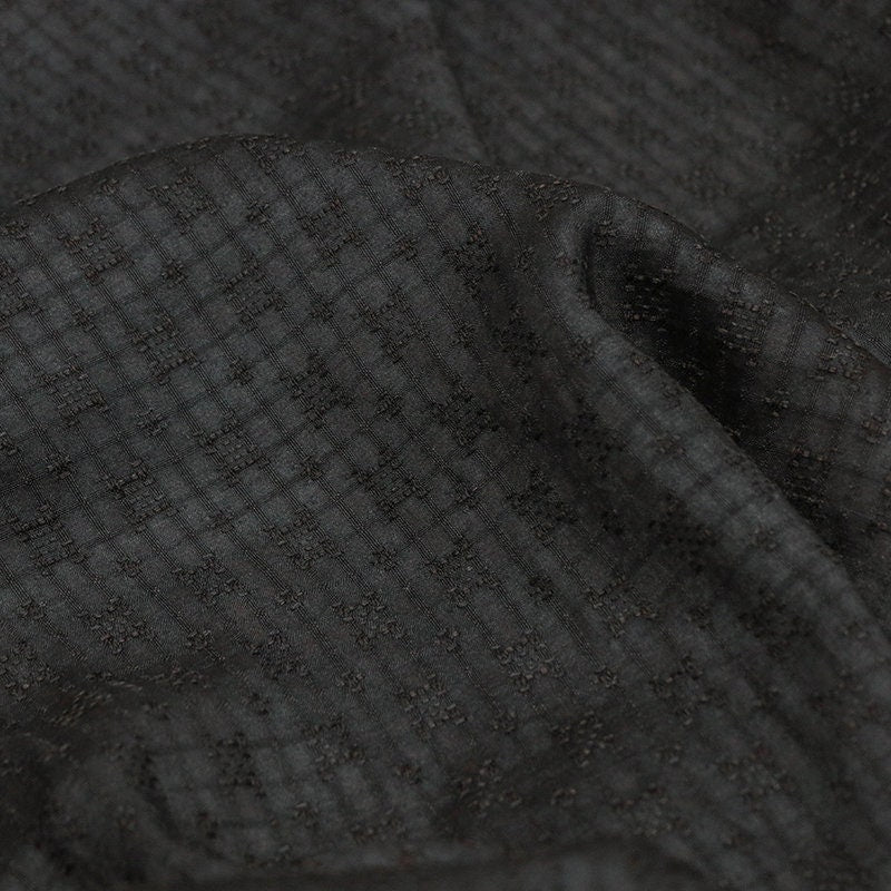 ZUCAN - 22 Momme Handmade Jacquard Tussah Silk Mud Silk Fabric - 120cm by the Yard