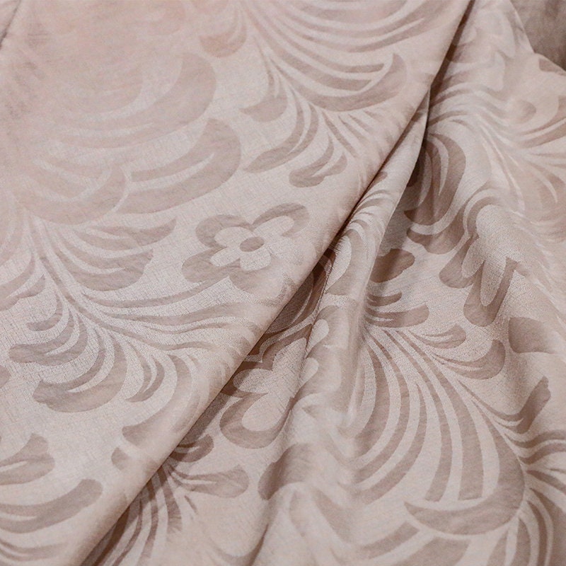 ANWTH- Jacquard Handmade Gambiered Ganton Tussah Silk Fabric - 130cm wide By the Yard