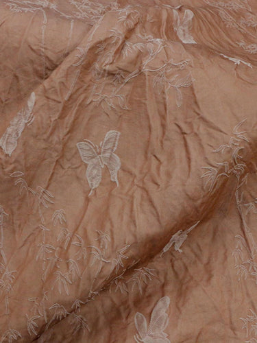 SANBEI - 35 Momme Vintage Butterfly Jacquard Silk-Wool Blend Fabric - 138cm wide by the Yard