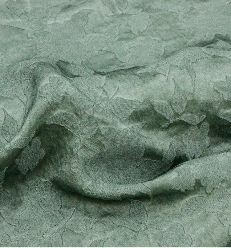 GADAYN - 29 Momme Vintage Style Dirty Dyed Handmade High-end Jacquard Mulberry Silk Linen Blended Fabric - 130cm wide by the Yard