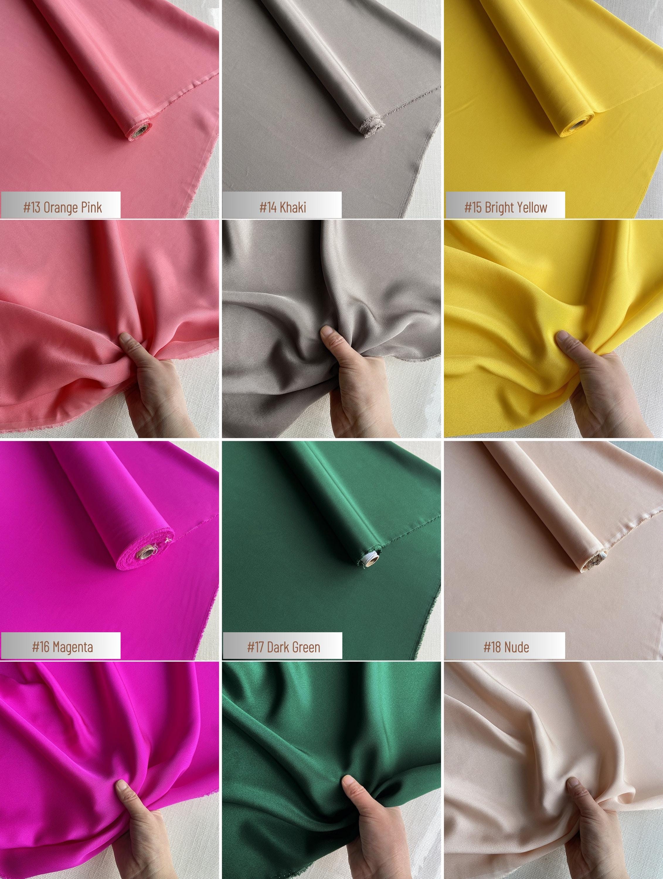 Heavy 30 Momme Silk Crepe de Chine Fabric – 45" Wide, 43 Colors, 100% Mulberry Silk