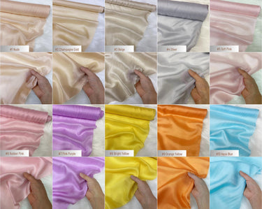 Color #1-40 - 8 Momme 80 Solid Colors Habotai Silk Fabric for Prom Dresses - 114cm wide by the Yard