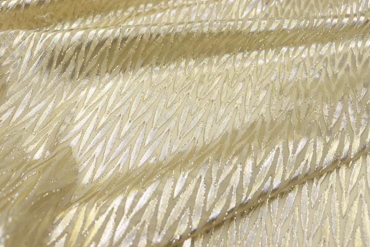JFHMMV - 13 Momme Golden Thread Weave Silk Georgette Fabric - 140cm wide by the Yard